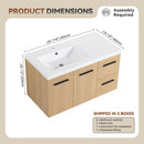 Wall Mounted Floating Bathroom Vanity With Sink, Door & Drawers Modular Cabinet