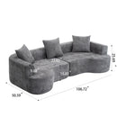 Modern Style Ultra Smooth Curved Sofa With 3 Pillows by Unique Piece Furniture