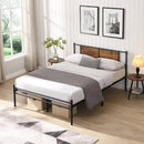 California King Bed Frame - Stylish Design with Wood Panel Headboard