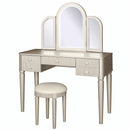 Mirrored Makeup Vanity Table Set With Adjustable Lighting And Storage by HouseOfZazla