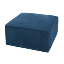 Upholstered Square Ottoman,Navy Blue