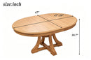 7-Piece Round Extendable Solid Wood Dining Table Set