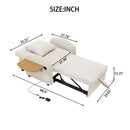 Convertible Single Chair Bed With Computer Board And USB Ports, 3 In 1 Sofa Bed - Beige by HouseOfZazla
