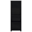 Sandl - 3 Shelf Media Tower With Cabinet Storage Solution - Black