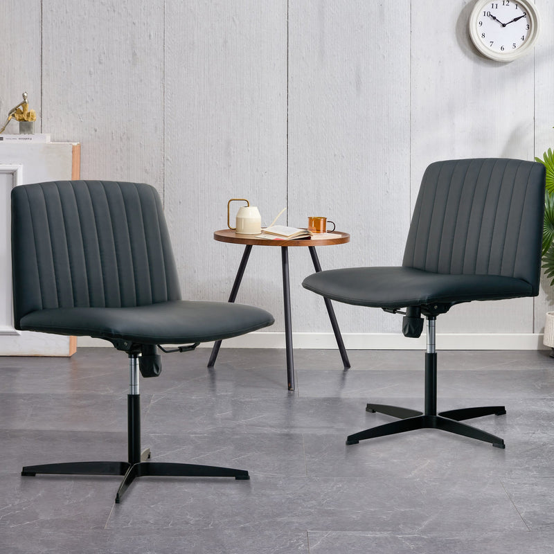 Walker Edison | Black Faux Leather Swivel Computer Chair