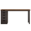 Computer Desk With 5 Drawers, Reversible Cabinet Design