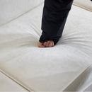 L-Shaped Sectional Sofa With Removable Ruffled Skirt, Flared Arms, Ottoman - White by HouseOfZazla