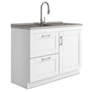 Shaker - Modern Wide Laundry Cabinet With Faucet And Sink - White by HouseOfZazla