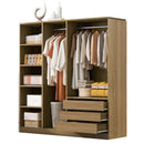 Doorless Storage Wardrobe For Dedroom With Shelves And 3 Drawers by HouseOfZazla