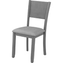 5 Piece Modern Dining Set, Square Wooden Dining Table with 4 Upholstered Chairs for Kitchen, Dining Room, Gray