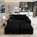 Deep Seat Convertible Sofa With Soft Pillows And Ottomans by HouseOfZazla