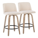 Toriano - Contemporary Fixed-Height Counter Stool & Swivel With Round Footrest (Set of 2) by HouseOfZazla