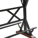 3-Piece Dining Table Set, 59" Wooden Sofa Side Table with Stabilizing Base, Rustic Brown Industrial Adjustable Height Stools, Modern Bar Table and Chairs for Living Room, Dining Room, and Space Saving