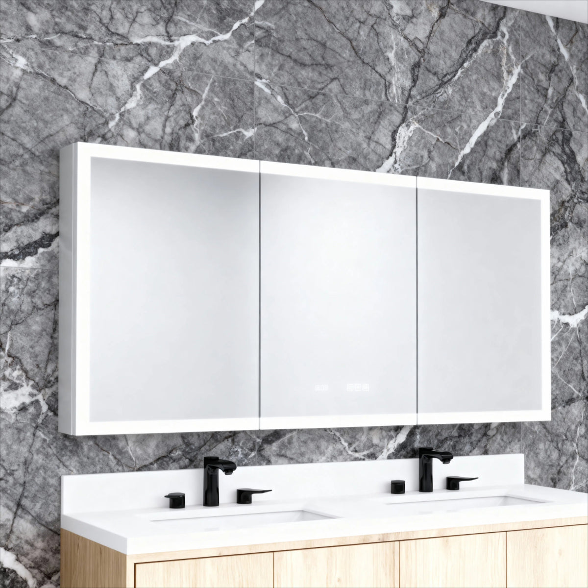 60 in. W x 30 in. H Rectangular Bathroom Mirror, photo 2 of 10