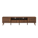 TV Stand For TVs Up To 85" With Soft-Close Doors, Open Shelf, Cable Management - Walnut