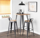 Oregon - Industrial Low Back Barstool (Set of 2) - Black by HouseOfZazla