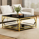 Square Glass Coffee Table in 33.5"