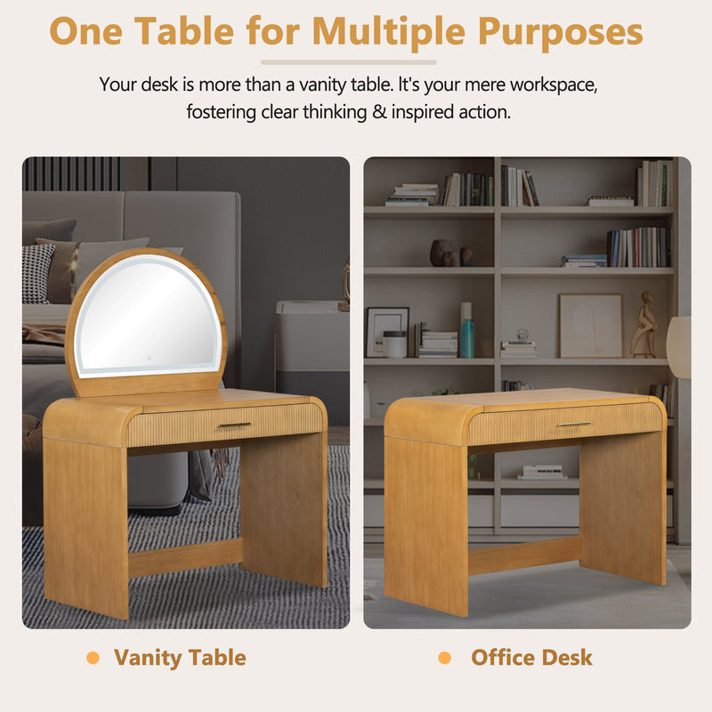 39" Makeup Vanity Table with Mirror Touch Screen Lighted Mirror, photo 6 of 10