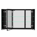 40x30 Inch LED Bathroom Medicine Cabinet Surface Mount Double Door Lighted Medicine Cabinet, Medicine Cabinets for Bathroom with Mirror Defogging, Dimmer Black