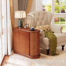 3 Drawer End Table, Semi Oval For Living Classic Accent Furniture - Walnut by HouseOfZazla