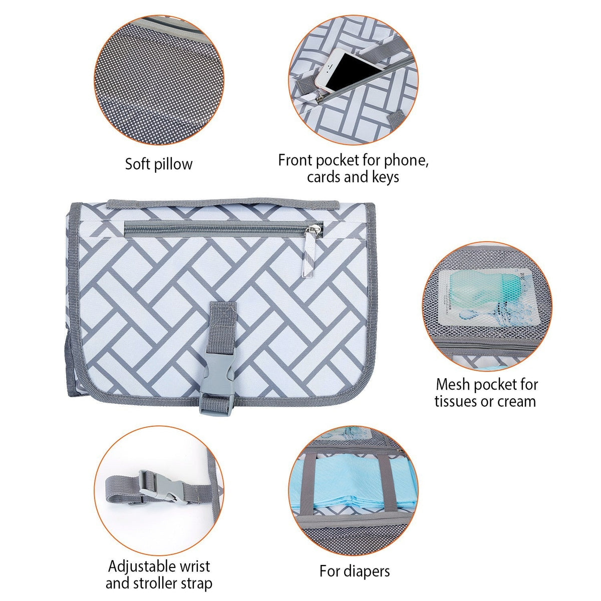 Foldable Baby Diaper Changing Pad Portable Diaper Changing Station Waterproof Nappy Changing Travel Mat, photo 8 of 8