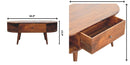 Oval Coffee Table With 1 Drawer - Chestnut by HouseOfZazla
