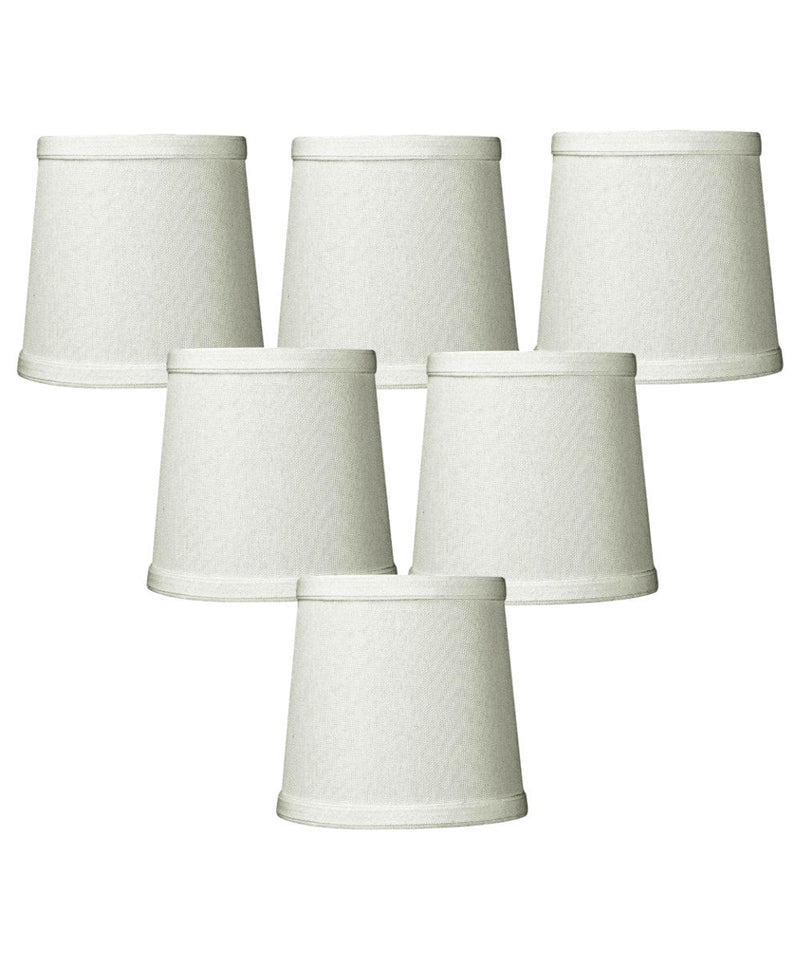 6"W x 5"H Set of 6 Light Oatmeal Linen Drum Chandelier Clip-On Lampshade