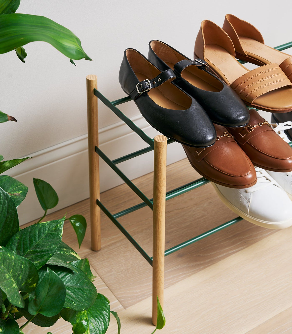 Expandable Shoe Rack (18" H)  - Steel + Wood, photo 11 of 15