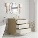 James Martin Celeste 36" Single Bathroom Vanity, Sunwashed Oak with Embossed Shagreen Drawer Fronts
