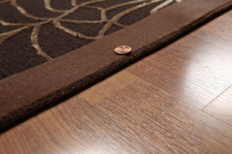 8'x10' Hand Knotted 200 KPSI extra dense pile Tibetan Wool & Silk area rug Brown