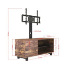 Rustic Brown TV Console With Push-To-Open Storage Cabinet For TV, Wood & Glass TV Stand For Living Room Bedroom - Rustic Brown by Unique Piece Furniture