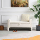 Modern Teddy Upholstered Large Bed End Bench With Arms And Storage by Unique Piece Furniture