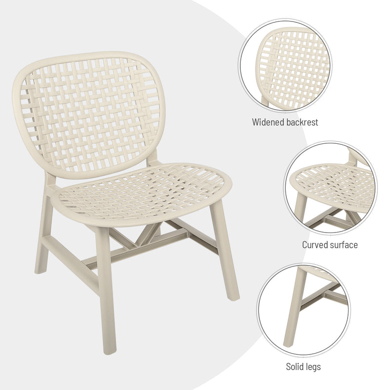 Walker Edison | All Weather 3 Piece Retro Patio Table Chair Set