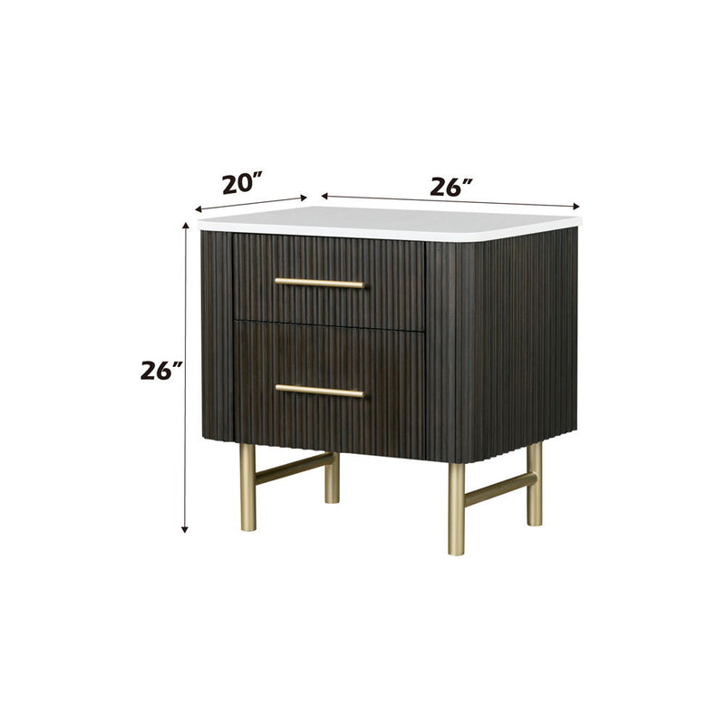 Clayten - Nightstand - Marble Top & Espresso, photo 5 of 6