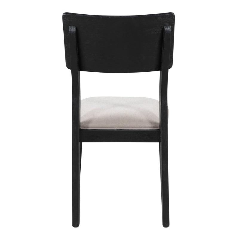 5-Piece Multifunctional Dining Table Set, Farmhouse Dining Set with Extendable Round Table,Two Small Drawers and 4 Upholstered Dining Chairs for Kitchen and Dining Room (Black)