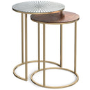 Drake - 2 Piece Nesting Table - Antique Nickel / Antique Copper by HouseOfZazla