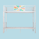 Bunk Bed, Convertible To 2 Separate Twin Size Beds & Full Length Guardrail & Ladder, No Box Spring Needed - White by HouseOfZazla