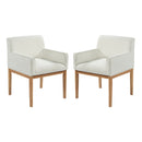 Modern Upholstered Dining Chair with Arms (Set of 2)