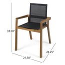 7 Pieces Acacia Wood Outdoor Dining Set