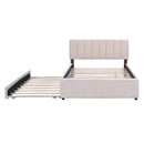 Teddy Fleece Full Size Upholstered Platform Bed with Twin Trundle by HouseOfZazla