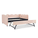 Gingham Daybed With USB Charging Port, Wave-Shaped Design by HouseOfZazla