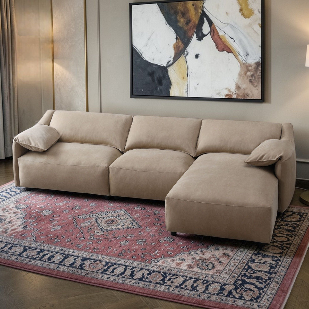 Veata - Sectional Sofa - Light Brown, photo 4 of 4
