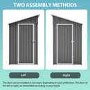 4x8 Slope-Roof Reinforced Storage Shed with Weatherproof Sloping Roof & 4 Air Vents, Heavy-Duty Sturdy Metal Frame, Left/Right Optional Door, Outdoor Tool Shed Warehouse for Garden Storage Pet House by Montret