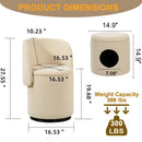 Barrel Chair, Built In Storage, 360° Swivel - Beige by HouseOfZazla