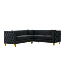 82.2-Inch Velvet Corner Sofa Covers, L-Shaped Sectional Couch, 5-Seater Corner Sofas with 3 Cushions for Living Room, Bedroom, Apartment, Office