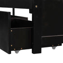 L Shaped Platform Bed With Trundle And Drawers Linked With Built In Desk by HouseOfZazla