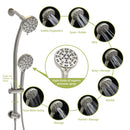 Multi Function Dual Shower Head System With 4.7" Rain Showerhead, 8 Function Hand Shower, Adjustable Slide Bar by HouseOfZazla