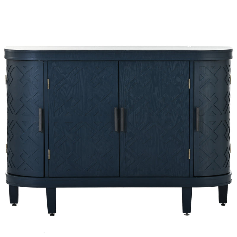 Accent Storage Cabinet Sideboard Wooden Cabinet with Antique Pattern Doors for Hallway, Entryway, Living Room, Bedroom