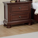 1 Piece Nightstand, 2 Drawer Storage Bedroom Furniture - Brown / Cherry by HouseOfZazla