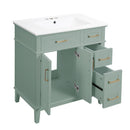 Modern Bathroom Vanity With Sink, Storage Cabinet, Soft Close Doors, Deep & Standard Drawers by HouseOfZazla